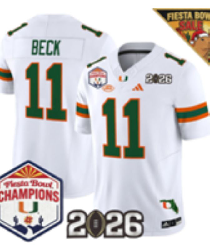 Men 2026 Miami Hurricanes #11 Beck White 3th generations Limited NCAA Jersey 0023